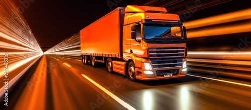 The trailer truck was speeding and saw the lights flashing at night