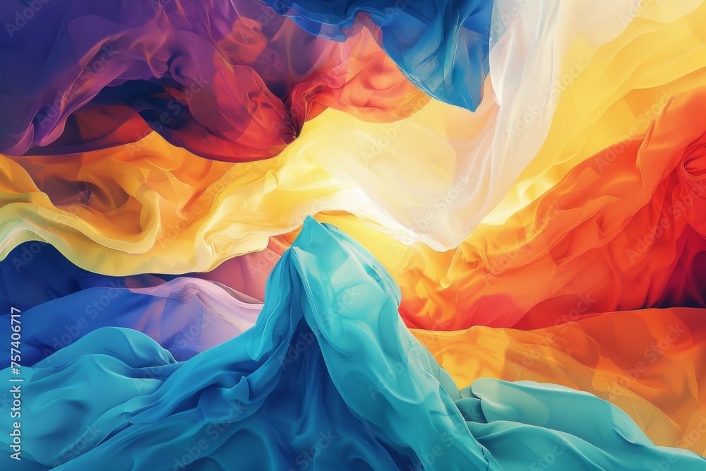 Obraz premium Abstract background of multicolored wavy fabric. abstract background for go for International Pillow Fight Day 