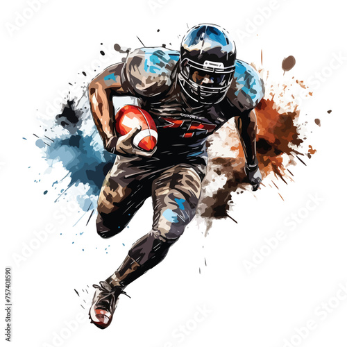 Dynamic Football Player Clipart isolated on white