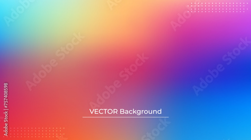 Abstract blurred gradient mesh background in bright rainbow colors. Colorful smooth banner template. Easy editable soft colored vector illustration in EPS10 without transparency.