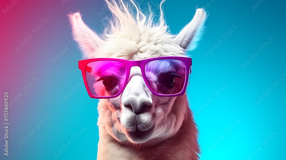 Llama wearing sunglasses