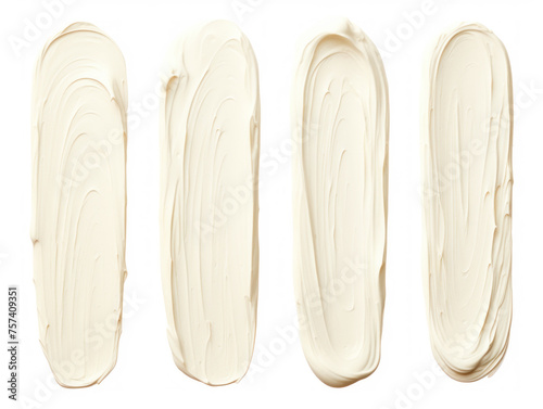 white paint stroke collection set isolated on transparent background, transparency image, removed background