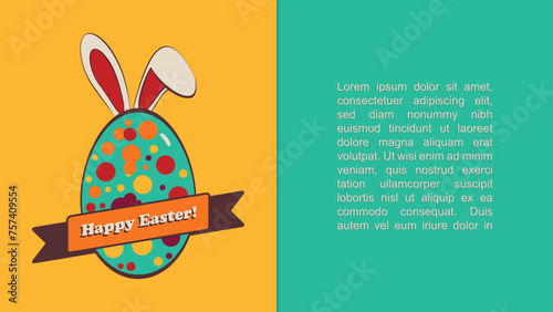 Cute trendy Easter greeting card, vector illustration