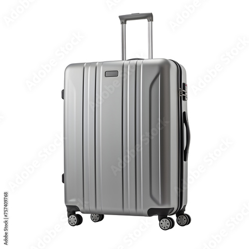 Separate silver Trolley Case on Transparent Background. Ai generated 