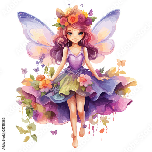 Flower Fairy Clipart isolated on white background