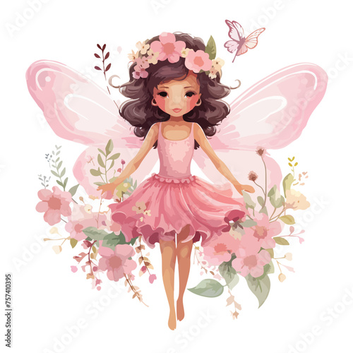 Flower Fairy Clipart isolated on white background