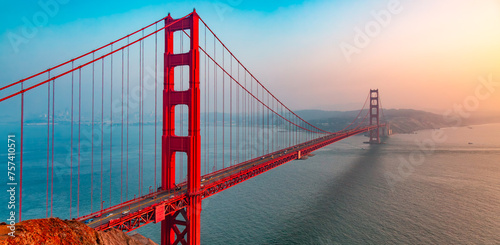 Golden Gate Bridge at sunset. San Francisco, California, USA