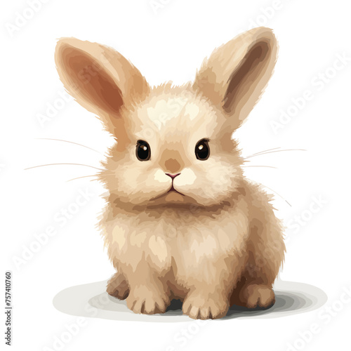 Fluffy Bunny Clipart isolated on white background