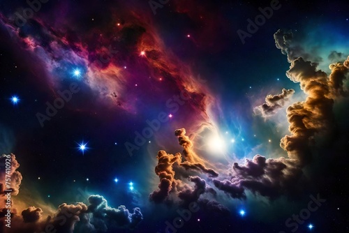scene with stars and clouds