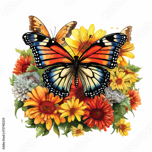 Garden Butterfly Clipart isolated on white background