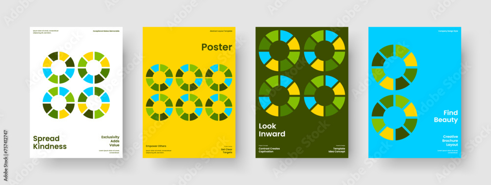 Fototapeta premium Geometric Flyer Layout. Isolated Report Template. Modern Poster Design. Background. Banner. Brochure. Business Presentation. Book Cover. Brand Identity. Magazine. Journal. Notebook. Handbill