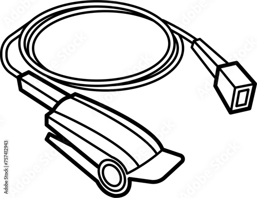 Pulse Oximeter Probe Outline Illustration Vector