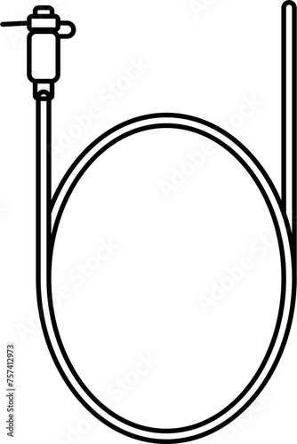 Nasogastric Tube Outline Illustration Vector