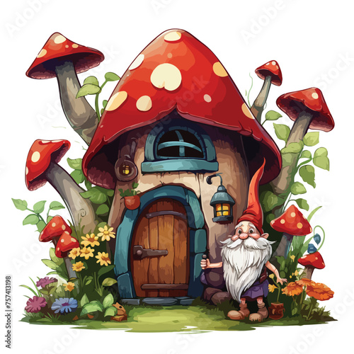 Gnome House Clipart isolated on white background