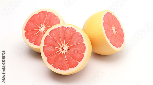 Freshly Sliced Grapefruits - image is bright and clean with a focus on the freshness of the displayed fruit