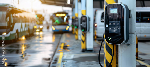 Wallpaper Mural Electric Bus Charging at Bus Depot Torontodigital.ca