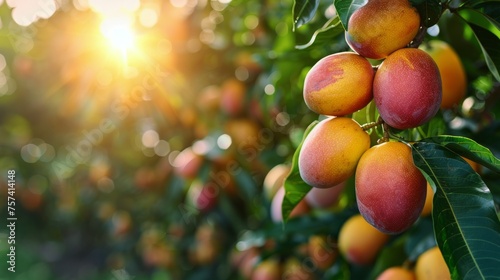 Tree Filled With Ripe Peaches