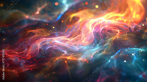 Abstract Glowing Energy Fields with Vibrant Colors