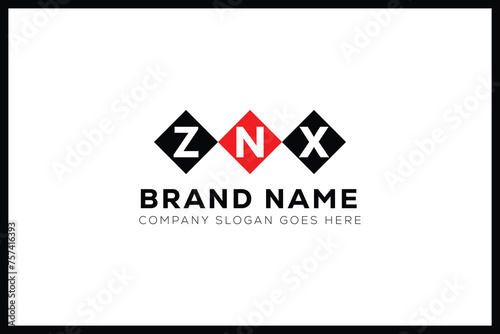 ZNX letter logo design. ZNX creative initials monogram letter logo. ZNX business and real estate logo vector template. photo