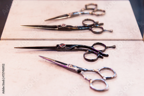 Professional Hairdressing Scissors on Table