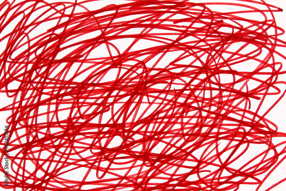 Red doodles on a white isolated background. Red doodles on a white isolated background.