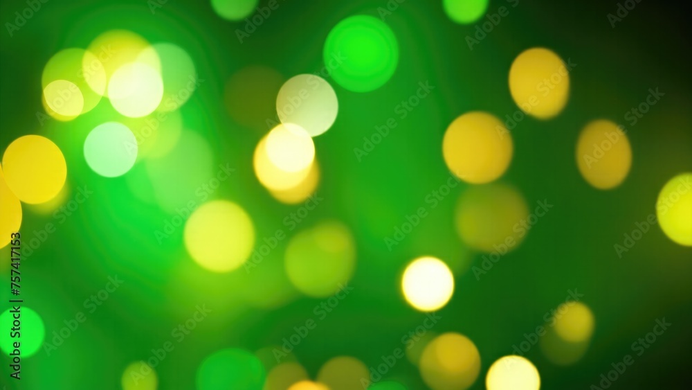 Obraz premium Abstract blur bokeh banner background. Gold bokeh on defocused Orange and Green background