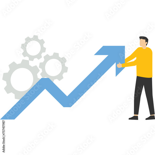 accounting and money concept, character managing finance. Finance management concept, Woman calculating and analyzing personal or company budget, financial income, planning budget.