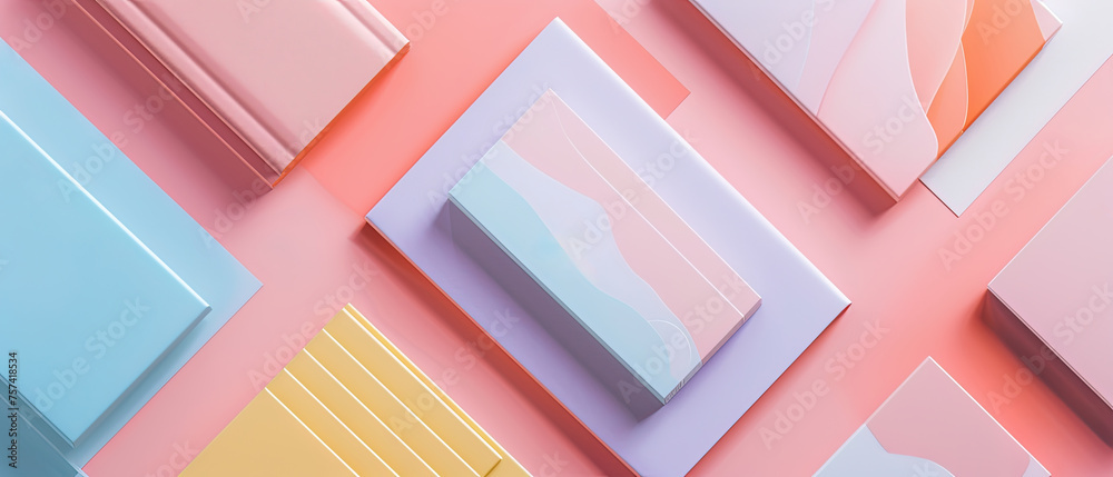 A collection of books with different colors and sizes A collection of books with different colors and sizes