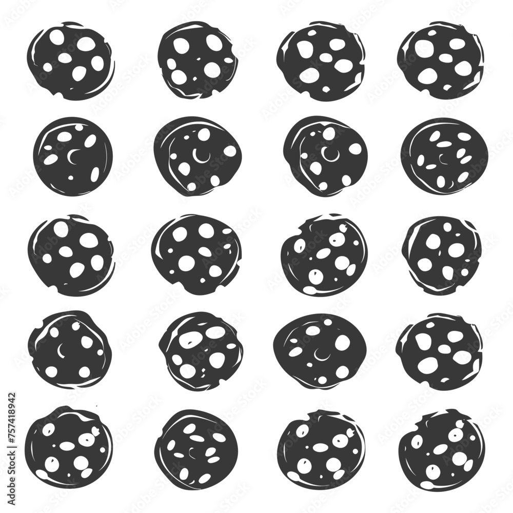 Silhouette chocochips cookie black color only Silhouette chocochips cookie black color only