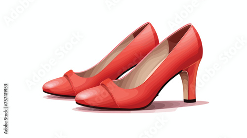 A pair of beautiful female shoes on a white background