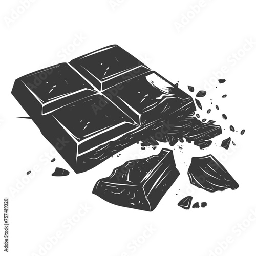 Silhouette Chocolate bar with bite black color only