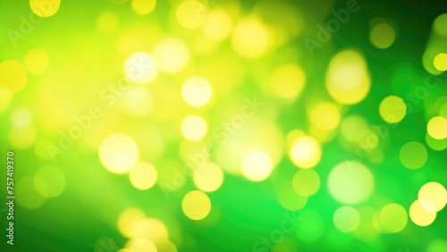 Abstract blur bokeh banner background. Gold bokeh on defocused Yellow and Green background