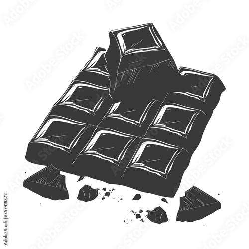 Silhouette Chocolate bar with bite black color only
