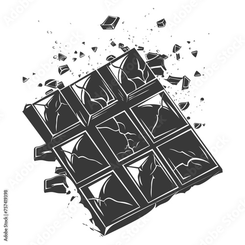 Silhouette Chocolate bar with bite black color only