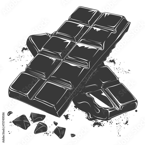 Silhouette Chocolate bar with bite black color only