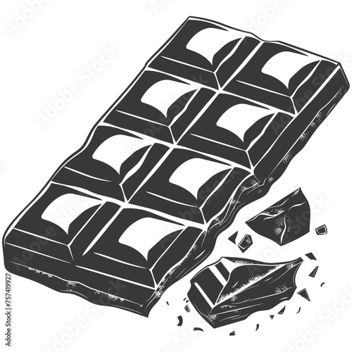 Silhouette Chocolate bar with bite black color only