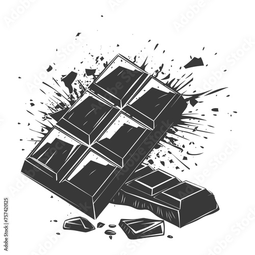 Silhouette Chocolate bar with bite black color only