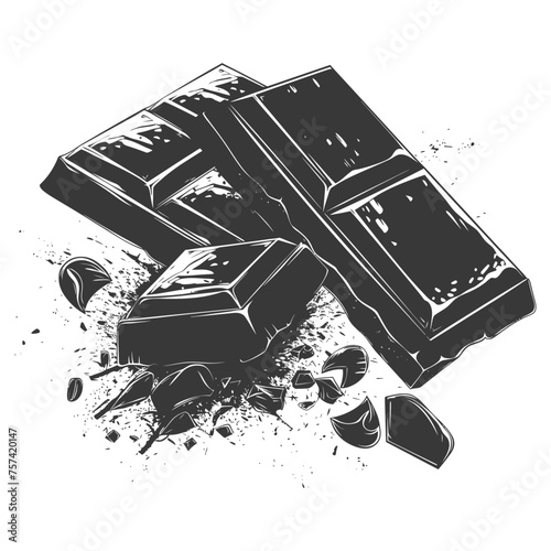 Silhouette Chocolate bar with bite black color only