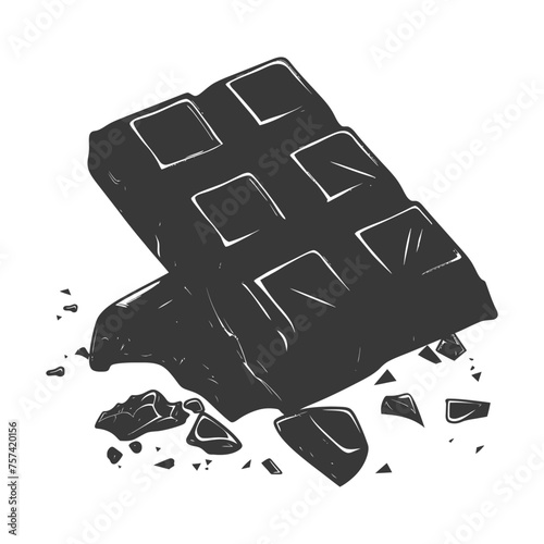 Silhouette Chocolate bar with bite black color only