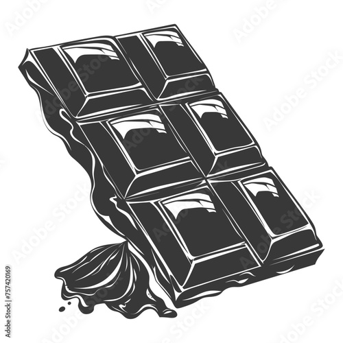 Silhouette Chocolate bar with bite black color only