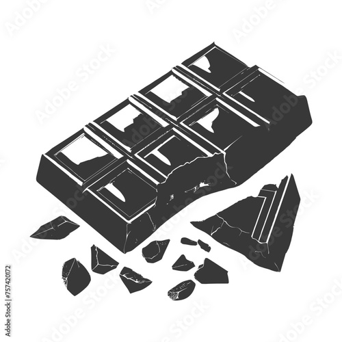 Silhouette Chocolate bar with bite black color only