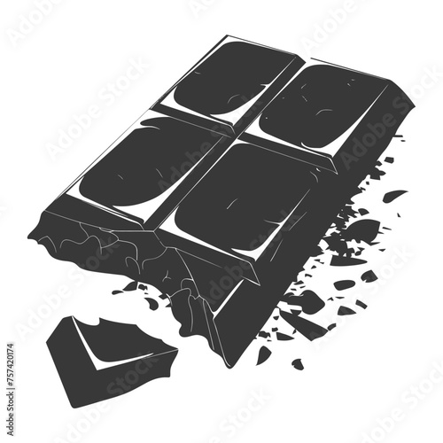 Silhouette Chocolate bar with bite black color only
