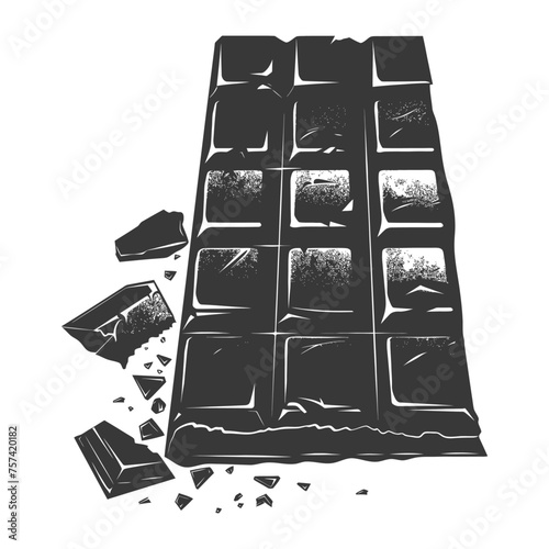 Silhouette Chocolate bar with bite black color only