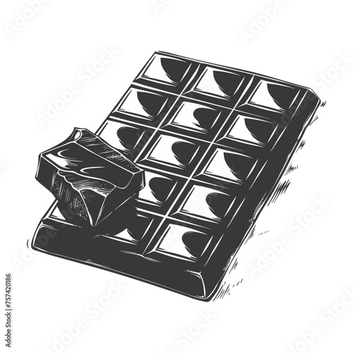Silhouette Chocolate bar with bite black color only