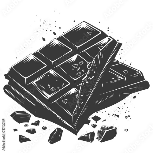 Silhouette Chocolate bar with bite black color only