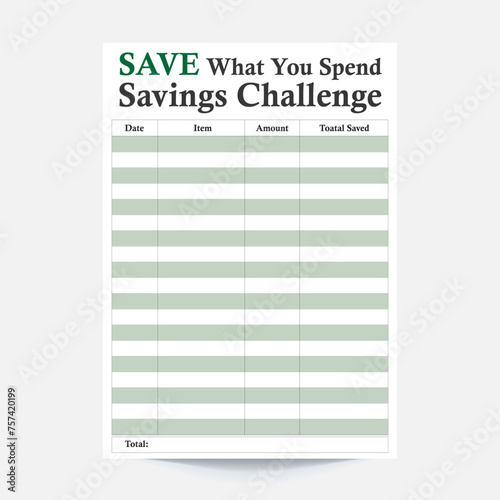 Save What You Spend Challenge,Money Saving Tracker,Savings Tracker,Savings Goal Tracker,Savings Goal Planner,Money Challenge,Saving Challenge