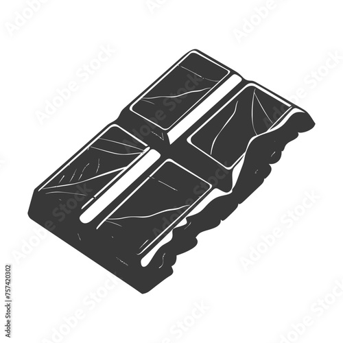Silhouette Chocolate bar with bite black color only