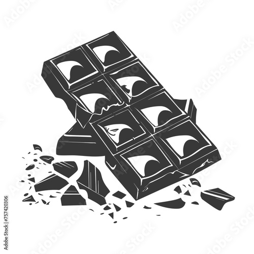 Silhouette Chocolate bar with bite black color only