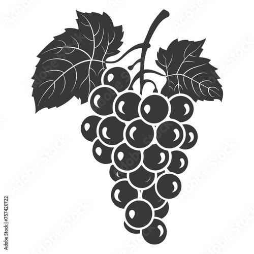 Silhouette Grape Fruit black color only