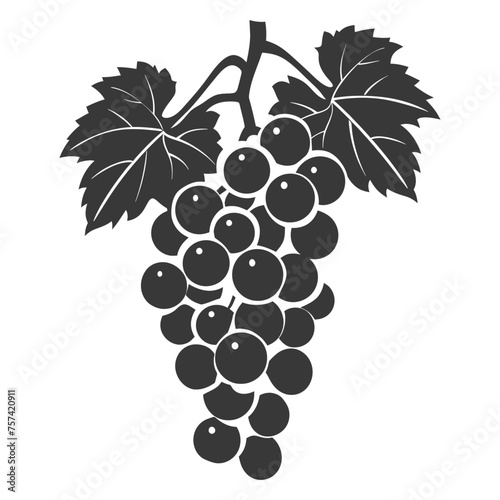 Silhouette Grape Fruit black color only